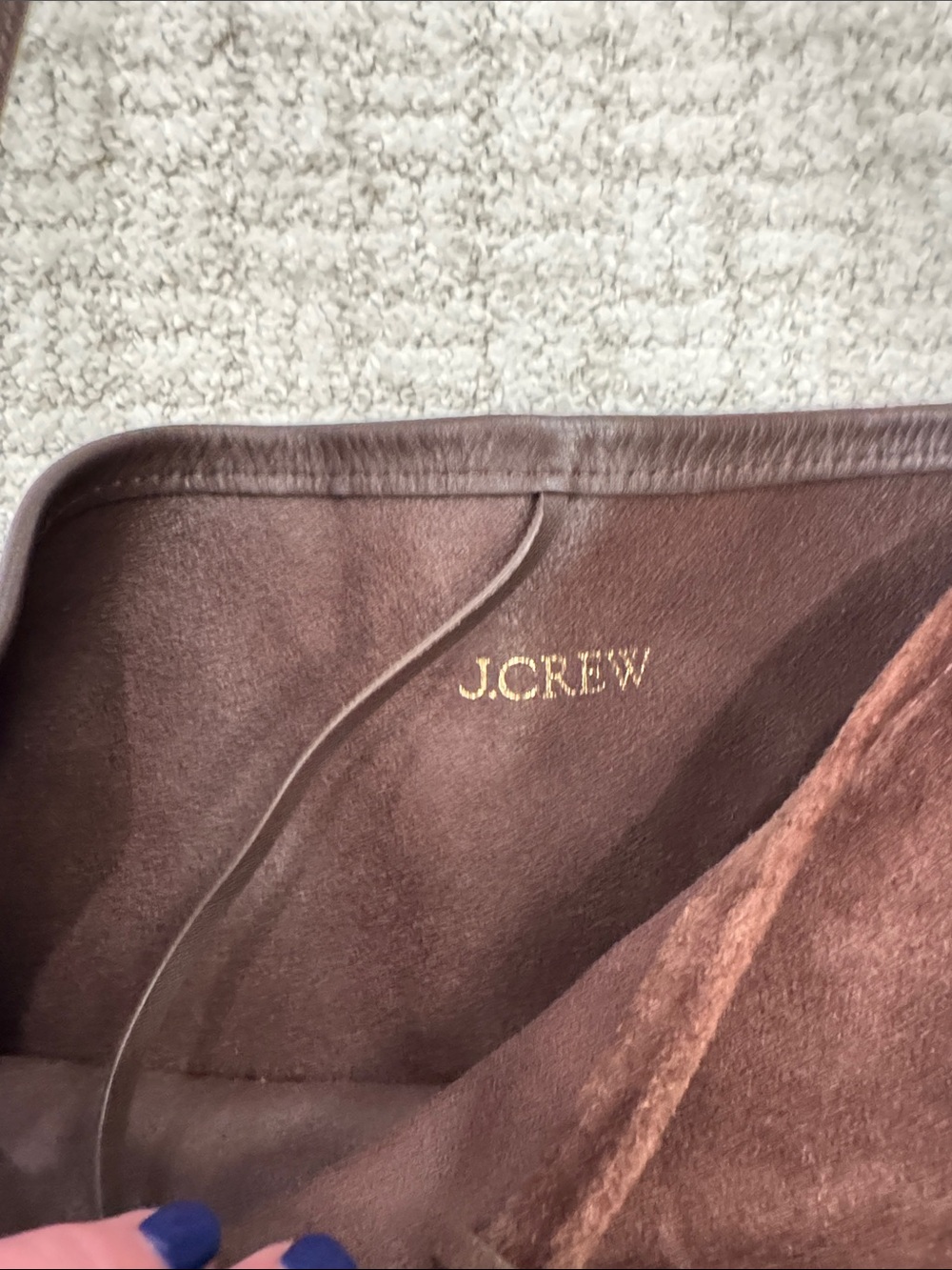 Classic Brown Suede Shoulder Bag - Picture 2 of 5